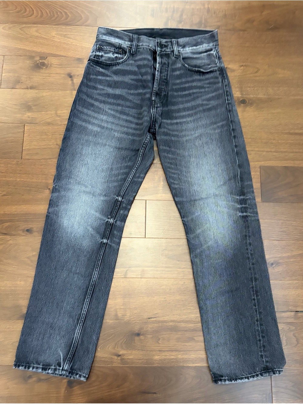 Essentials unisex Washed Black Relaxed Jeans